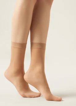 Sheer Socks^Calzedonia 20 Denier 3/4 Length Sheer Socks 009 - Nude 6 - Elisir/Caramel
