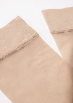 Sheer Socks^Calzedonia 20 Denier Comfort Cuff Knee-Highs 005 - Nude 1 - Sabbia/Beige Chiaro