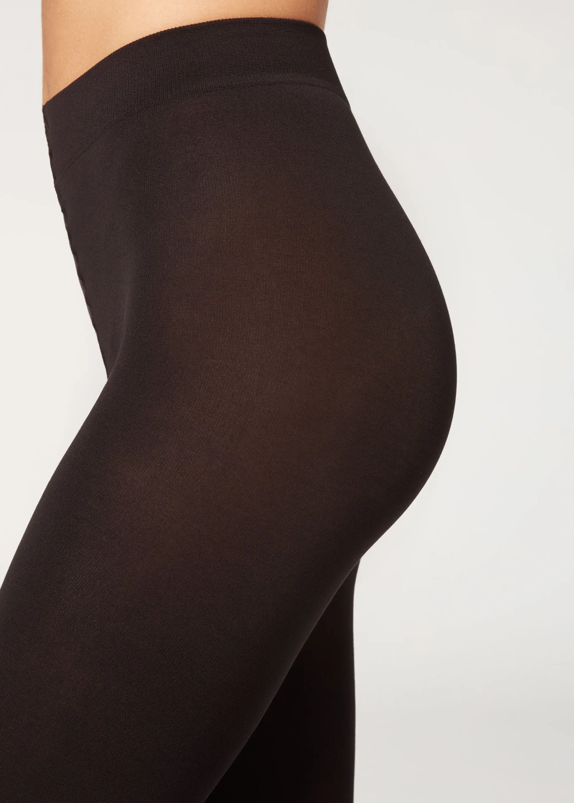 Opaque Tights^Calzedonia 100 Denier Opaque Cotton And Microfibre Tights 019 - Black