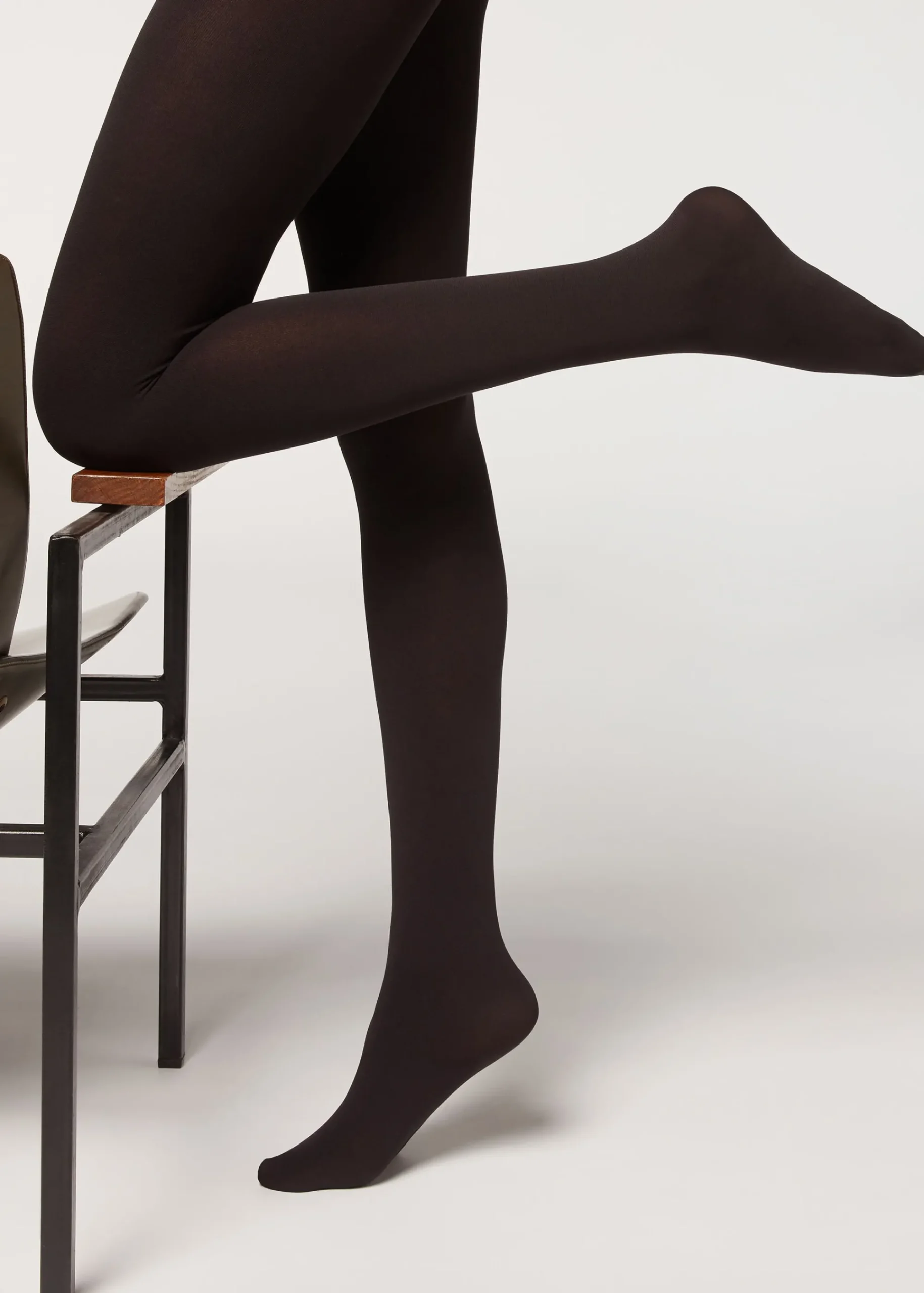 Opaque Tights^Calzedonia 100 Denier Opaque Cotton And Microfibre Tights 019 - Black