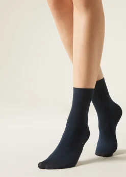 Short Socks^Calzedonia 50 Denier Soft Touch Socks 016 - Blue