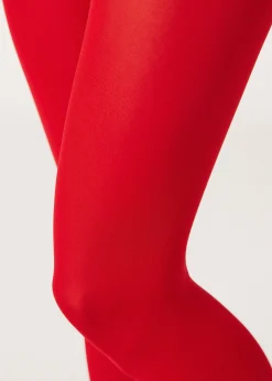 Opaque Tights^Calzedonia 50 Denier Total Comfort Soft Touch Tights 1094 - Red Paint