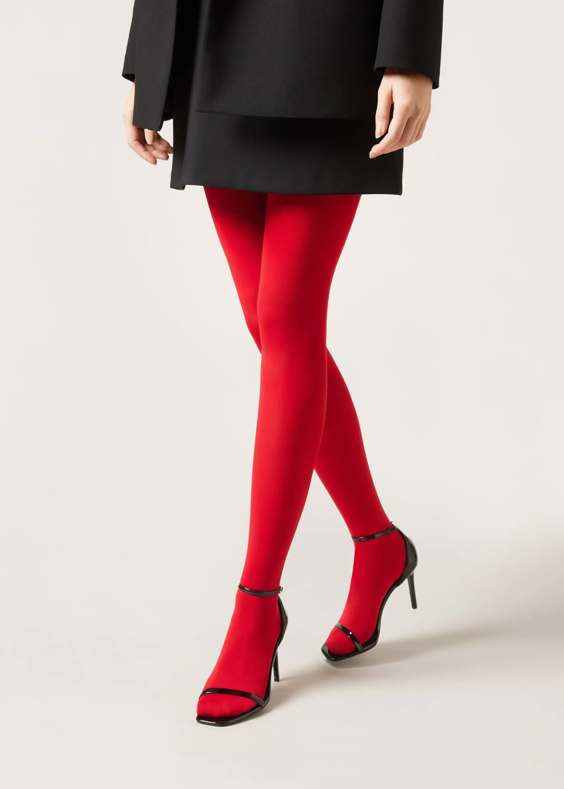 Opaque Tights^Calzedonia 50 Denier Total Comfort Soft Touch Tights 1094 - Red Paint
