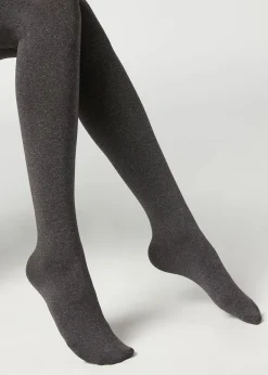Opaque Tights^Calzedonia 100 Denier Total Comfort Soft Touch Tights 4479 - Dark Grey Blend