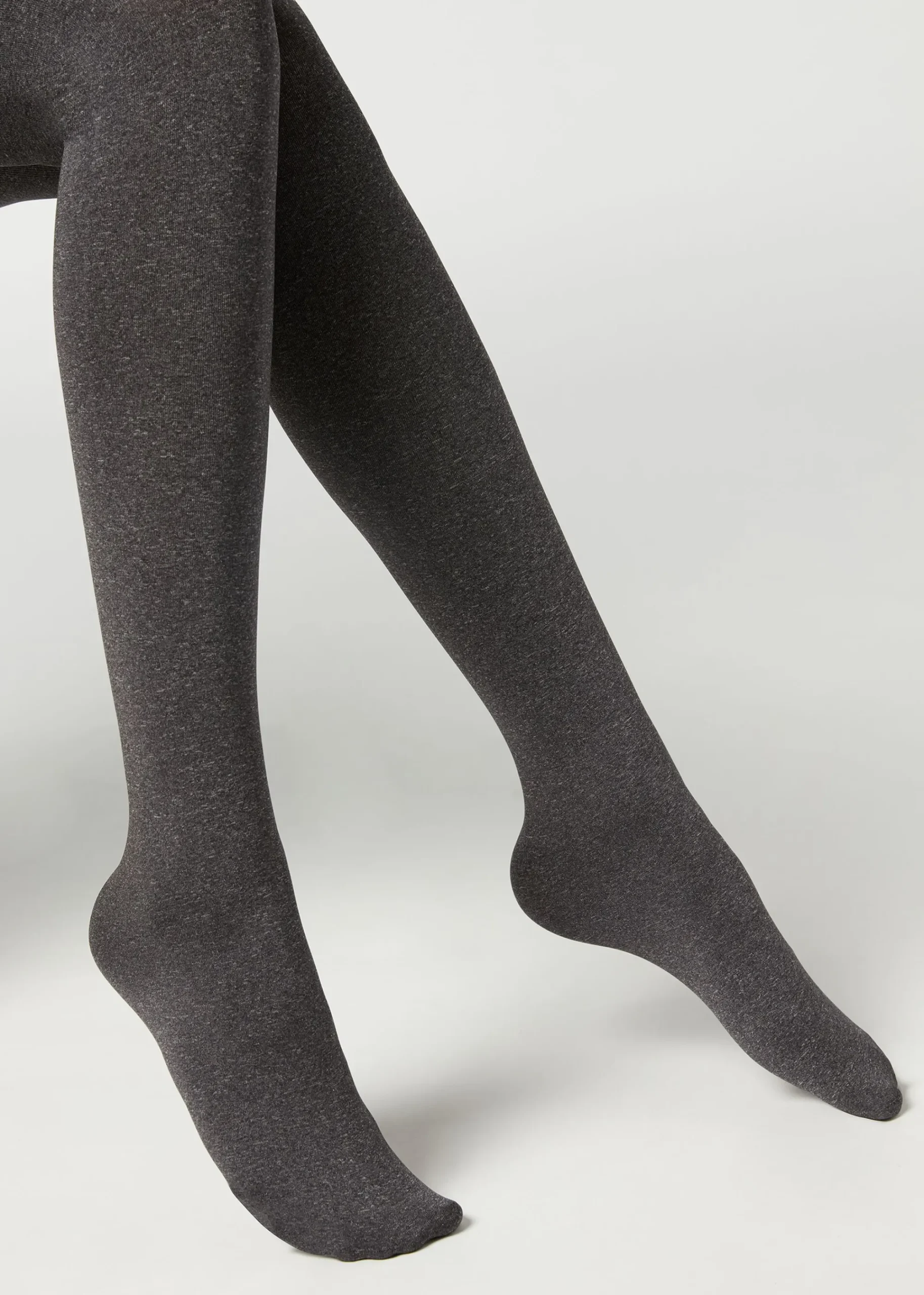 Opaque Tights^Calzedonia 100 Denier Total Comfort Soft Touch Tights 4479 - Dark Grey Blend