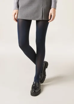 Patterned Tights^Calzedonia 50 Denier Total Comfort Soft Touch Tights 016 - Blue