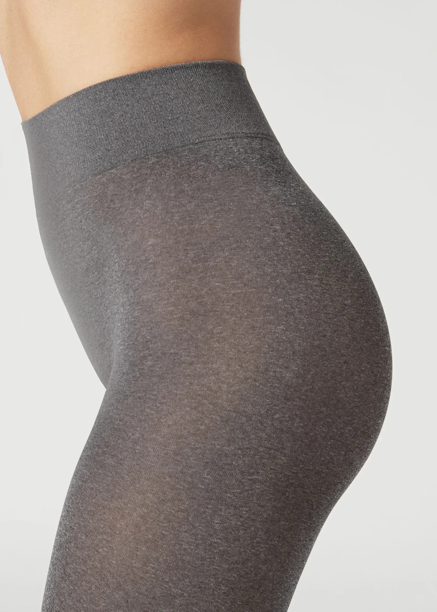 Patterned Tights^Calzedonia 50 Denier Total Comfort Soft Touch Tights 910 - Mid Grey Blend