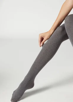 Patterned Tights^Calzedonia 50 Denier Total Comfort Soft Touch Tights 910 - Mid Grey Blend