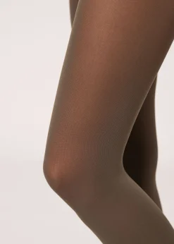 Patterned Tights^Calzedonia 50 Denier Total Comfort Soft Touch Tights 489 - Olive Green