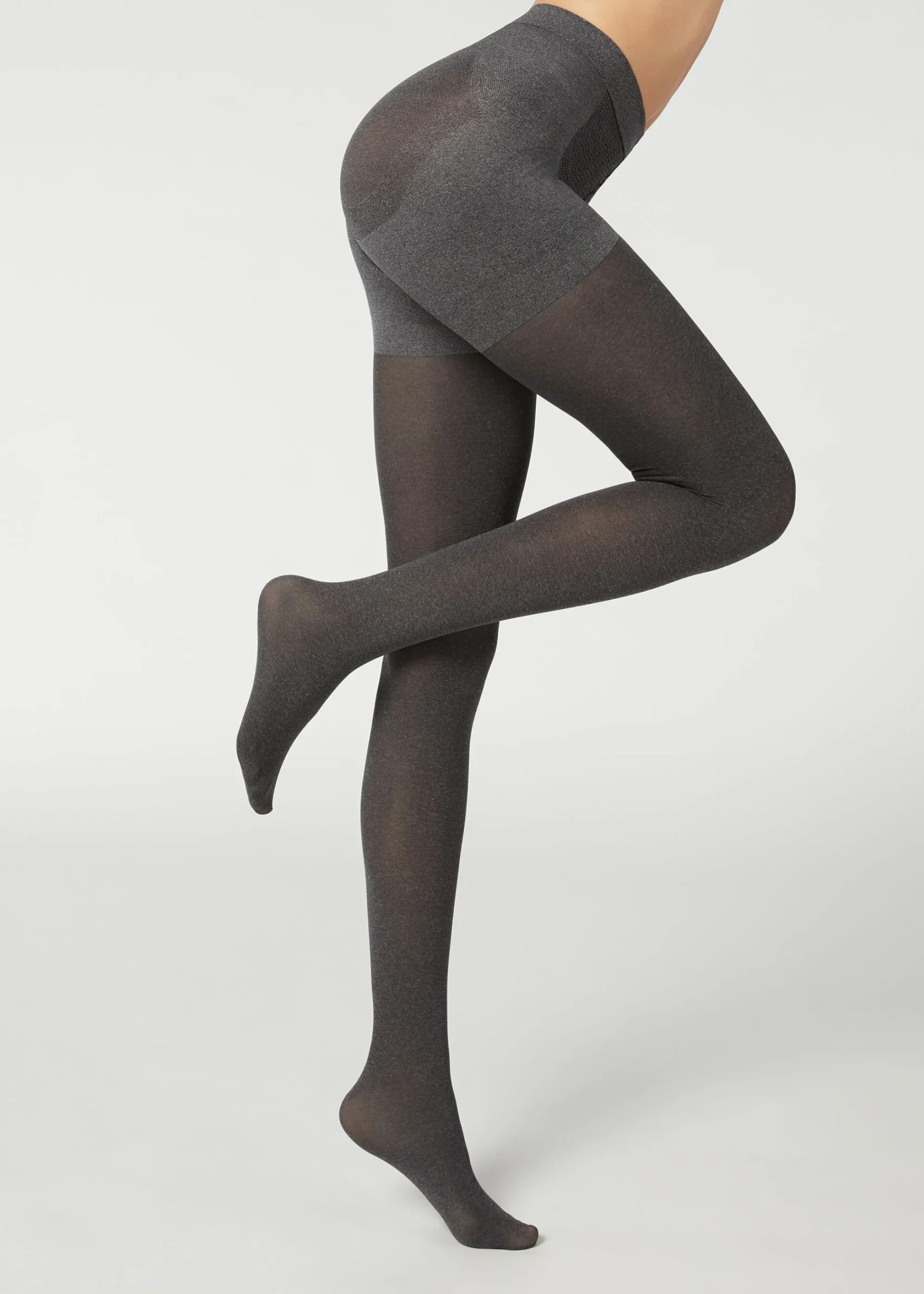 Opaque Tights^Calzedonia 50 Denier Total Shaper Tights 474 - Grey Blend