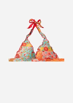 Bikini^Calzedonia Alicante Graduated Padded Triangle Bikini Top 694C - Cashmere Patchwork
