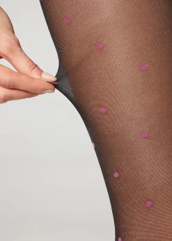 Patterned Tights^Calzedonia All-Over Polka Dot 30 Denier Sheer Tights 019 - Black