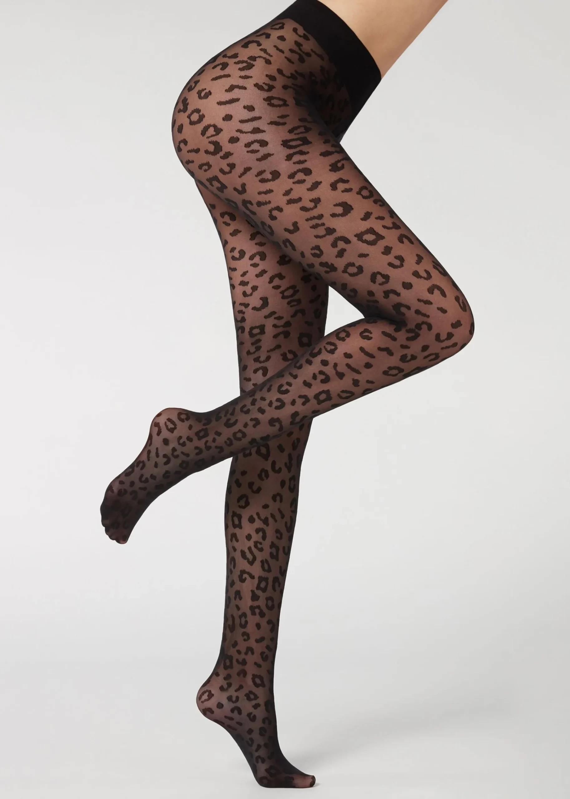 Patterned Tights^Calzedonia Animal Pattern 30 Denier Sheer Tights 019 - Black
