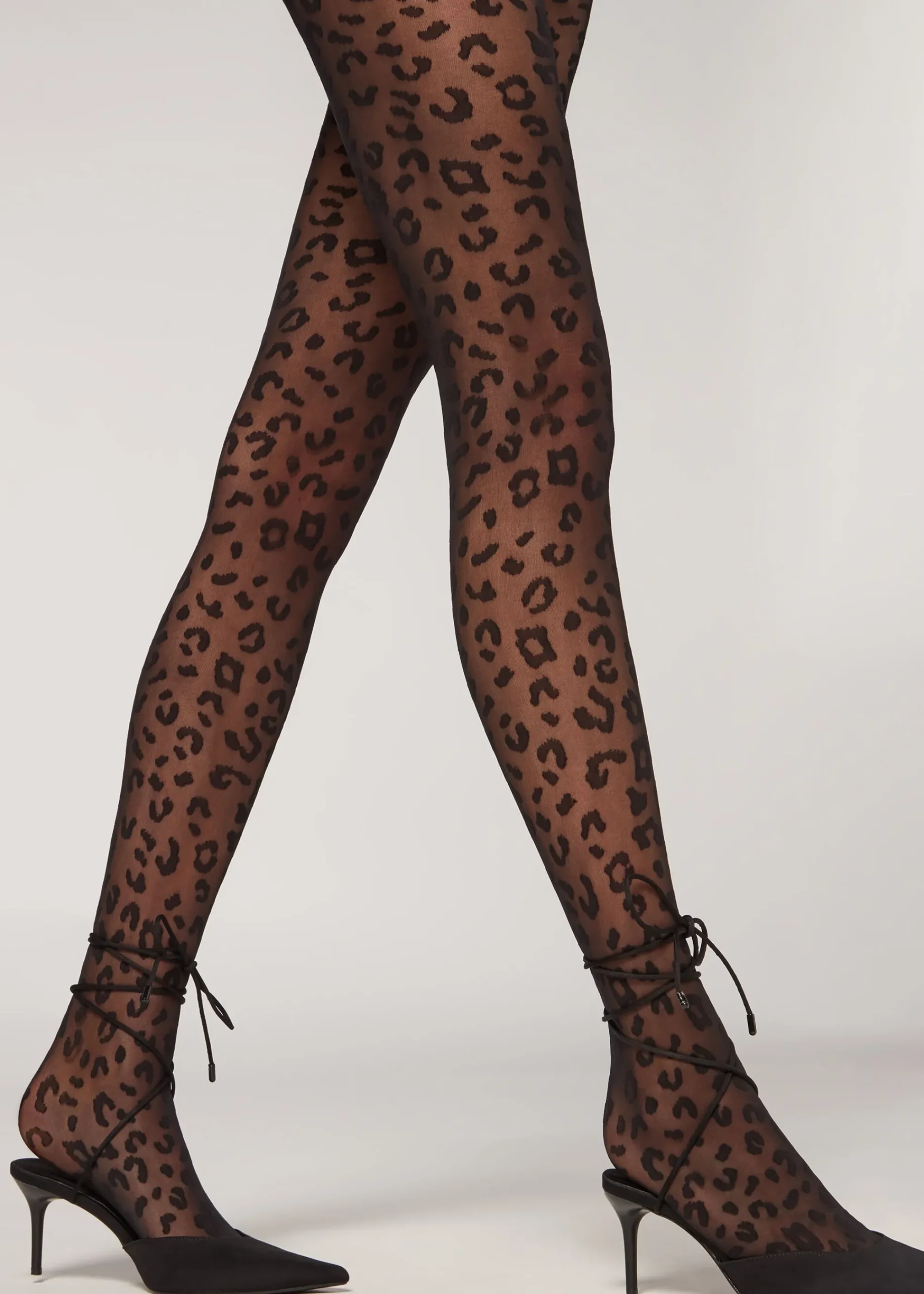 Patterned Tights^Calzedonia Animal Pattern 30 Denier Sheer Tights 5270 - Black Animal Print