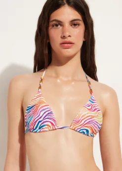Bikini^Calzedonia Animal Pattern Triangle Bikini Top Malaga 695C - Rainbow Zebra