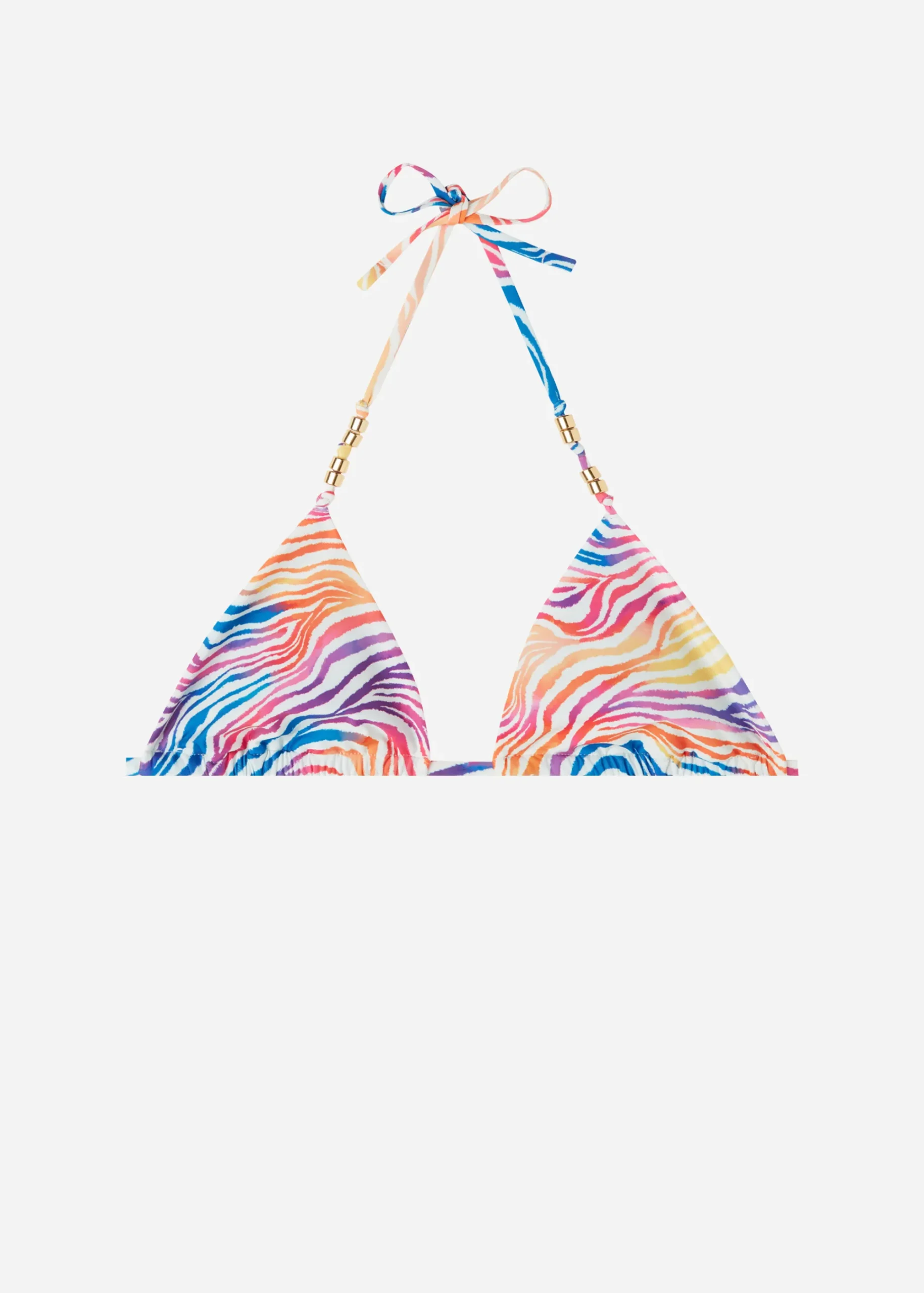 Bikini^Calzedonia Animal Pattern Triangle Bikini Top Malaga 695C - Rainbow Zebra