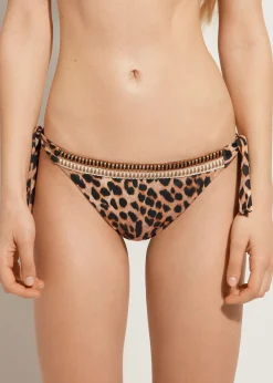 Bikini^Calzedonia Animal Print Bow Bikini Bottoms Bilbao 686C - Animal Print