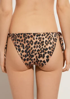 Bikini^Calzedonia Animal Print Bow Bikini Bottoms Bilbao 686C - Animal Print
