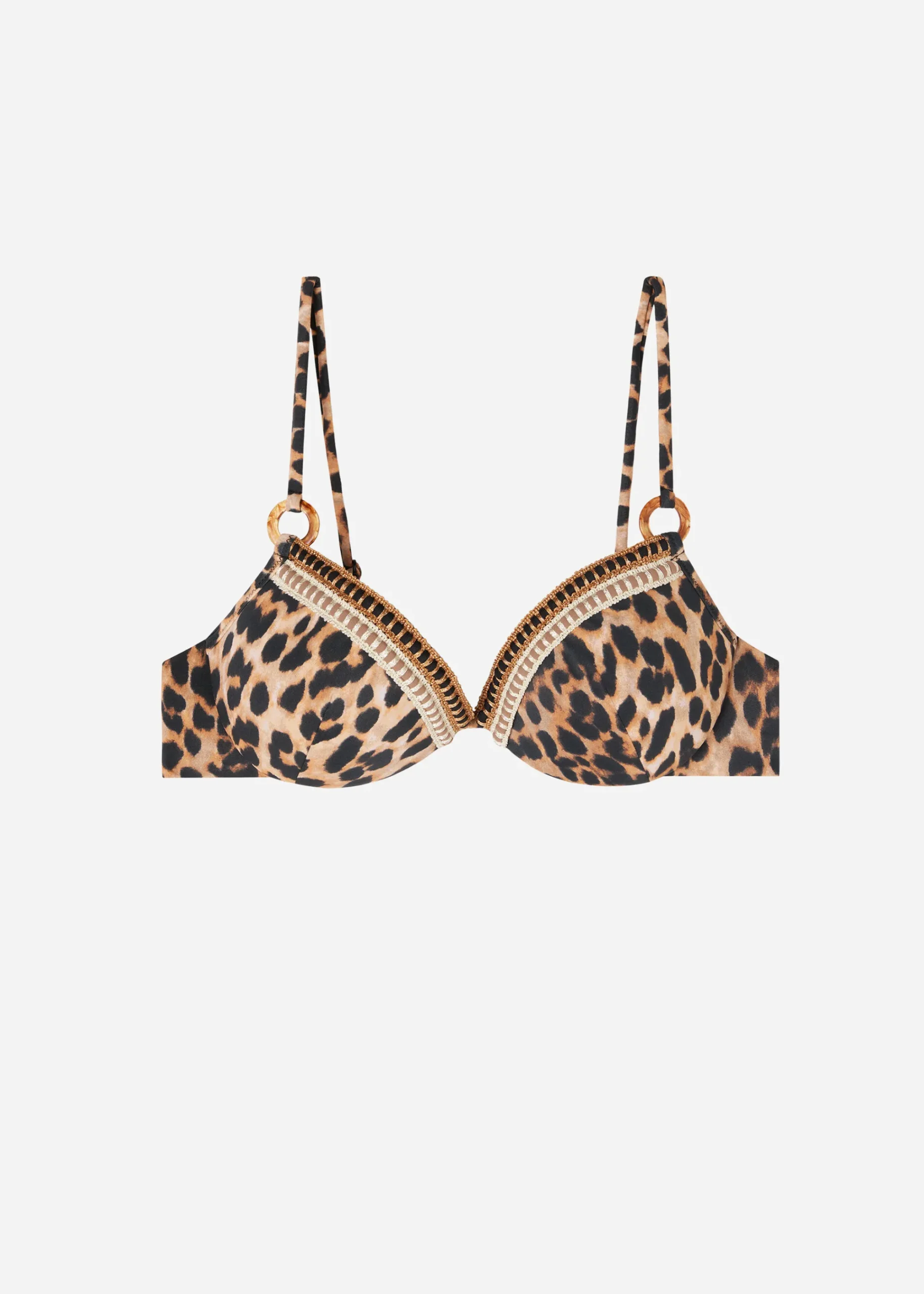 Bikini^Calzedonia Animal Print Push-Up Padded Bikini Top Bilbao 686C - Animal Print