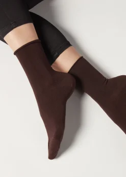 Short Socks^Calzedonia Ankle Socks With Cashmere 745 - Brown