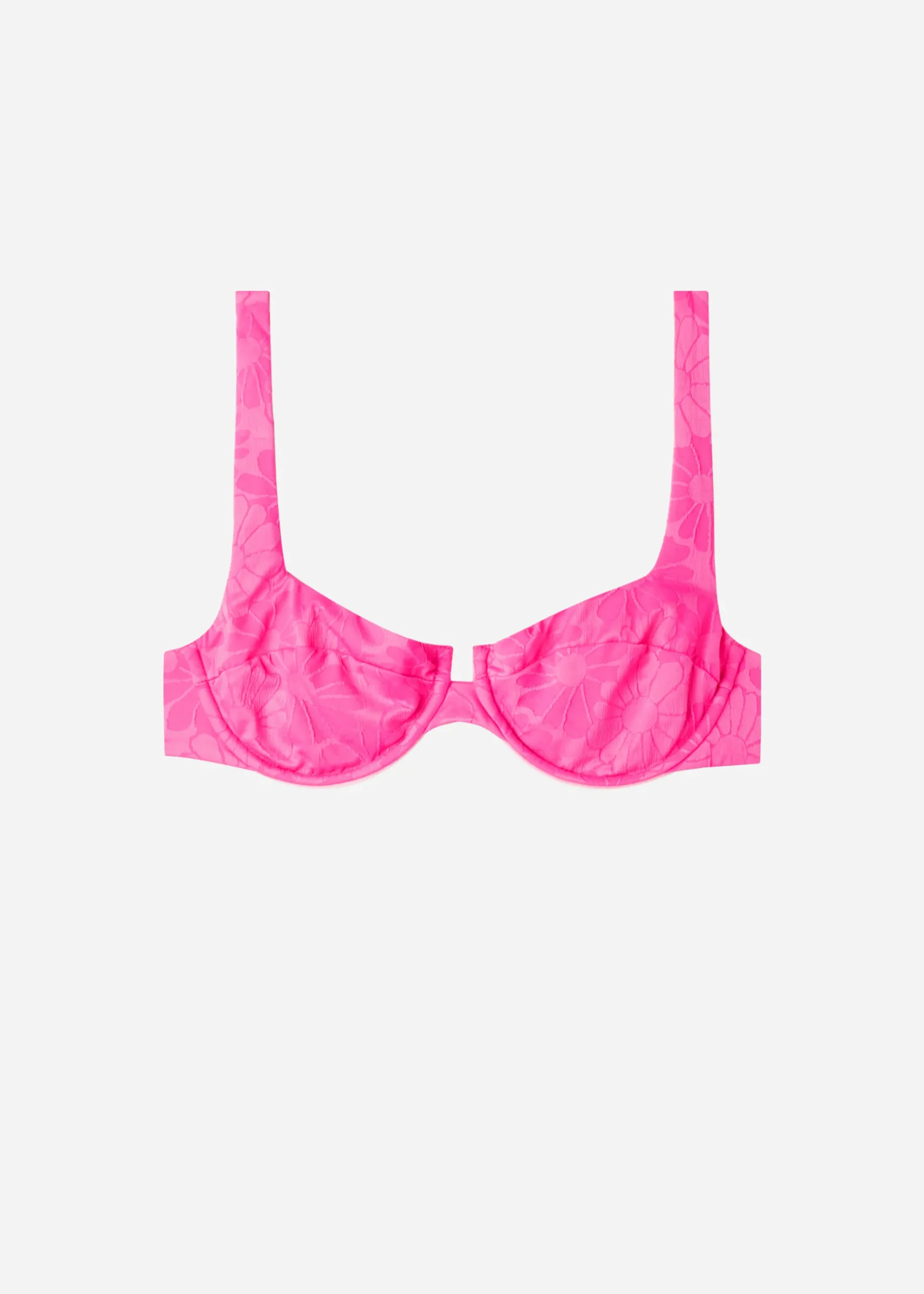 Bikini^Calzedonia Balconette Bikini Top Antibes 639C - Bright Pink Flowers