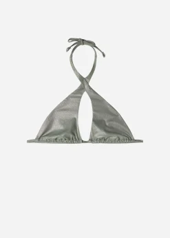 Bikini^Calzedonia Bandeau Bikini Top Antigua 632C - Desert Green Rib
