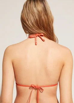 Bikini^Calzedonia Bandeau Bikini Top Antigua 633C - Orange Coral Rib