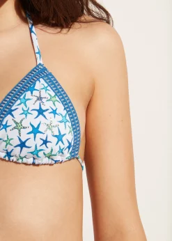Bikini^Calzedonia Bayahibe Triangle Bikini Top With Removable Padding 670C - Navy Star