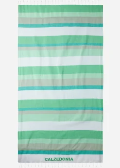 Accessories^Calzedonia Beach Towel With Logo 725C - Righe Iconic Green