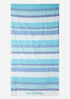 Accessories^Calzedonia Beach Towel With Logo 676C - Blue Stripes