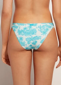 Bikini^Calzedonia Bikini Bottoms Sorrento 696C - Summer Palm Tree Pattern