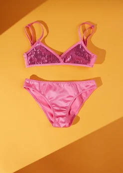 Swimwear And Bikinis^Calzedonia Bikini Crop Girls' Cannes 620C - Pink Sequin
