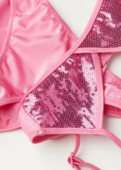 Swimwear And Bikinis^Calzedonia Bikini Crop Girls' Cannes 620C - Pink Sequin