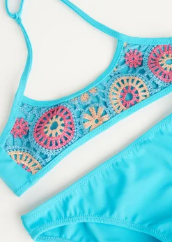 Swimwear And Bikinis^Calzedonia Bikini Girls' Capri 634C - Turquoise Green Crochet