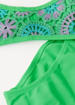 Swimwear And Bikinis^Calzedonia Bikini Girls' Capri 635C - Shiny Green Crochet