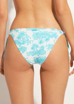Bikini^Calzedonia Bow Bikini Bottoms Sorrento 696C - Summer Palm Tree Pattern