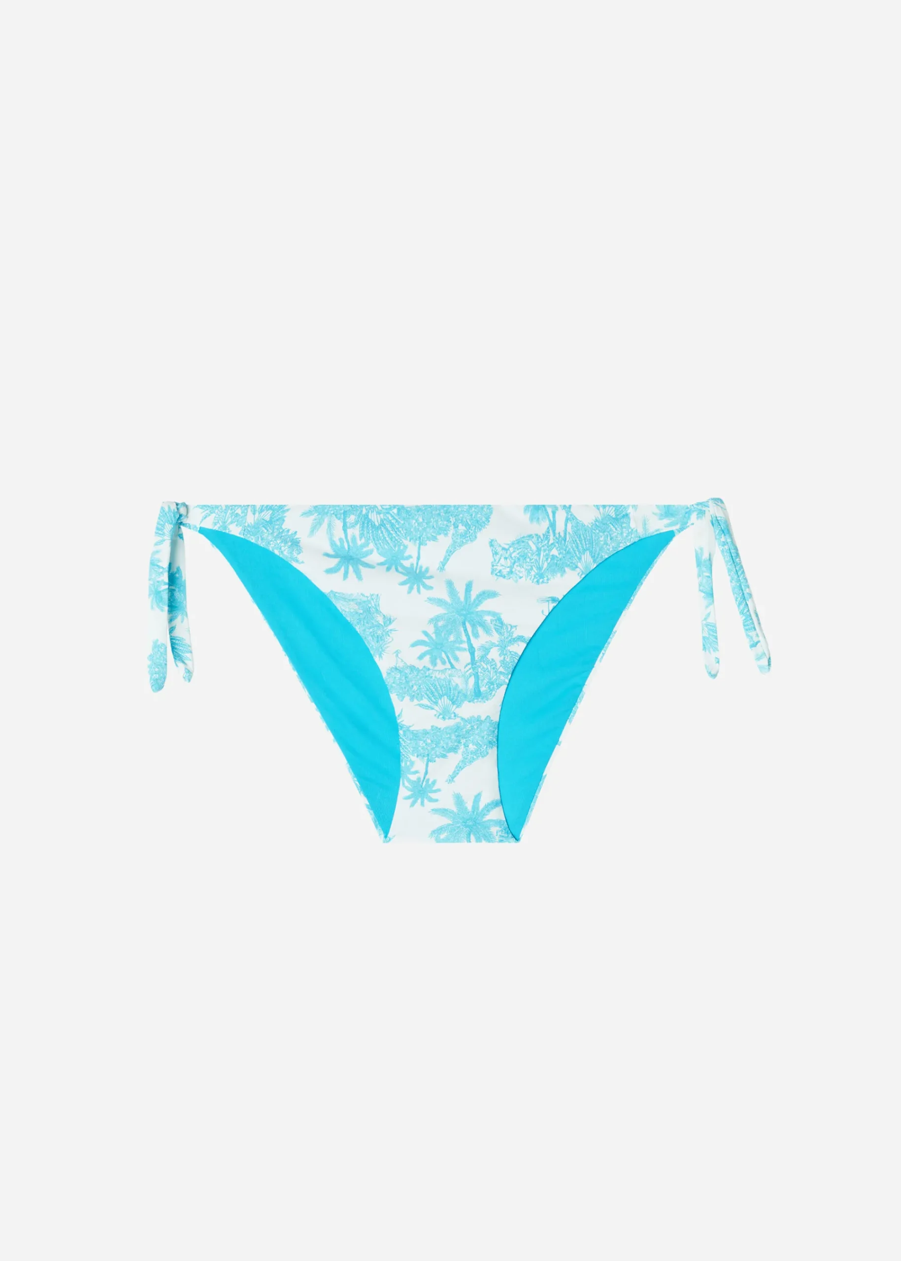 Bikini^Calzedonia Bow Bikini Bottoms Sorrento 696C - Summer Palm Tree Pattern