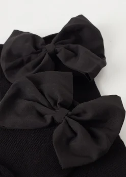 Short Socks^Calzedonia Bow Short Socks 8978 - Black Bow Appliqua©