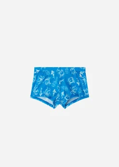Swimwear^Calzedonia Boxer-Style Boys' Swimming Trunks Panama 654C - Fish Pattern
