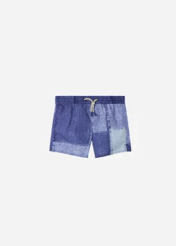 Swimwear^Calzedonia Boys' Swimming Trunks Formentera 658C - Denim Blue Patchwork