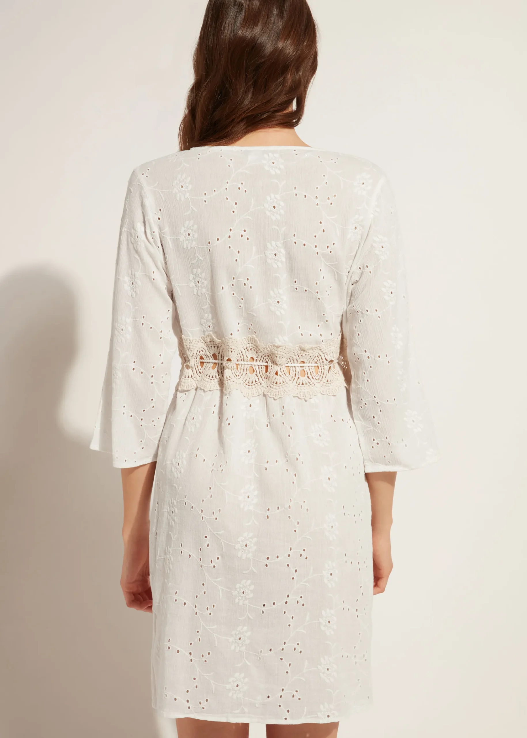Beachwear^Calzedonia Broderie Anglaise Sequin Dress 01 - White