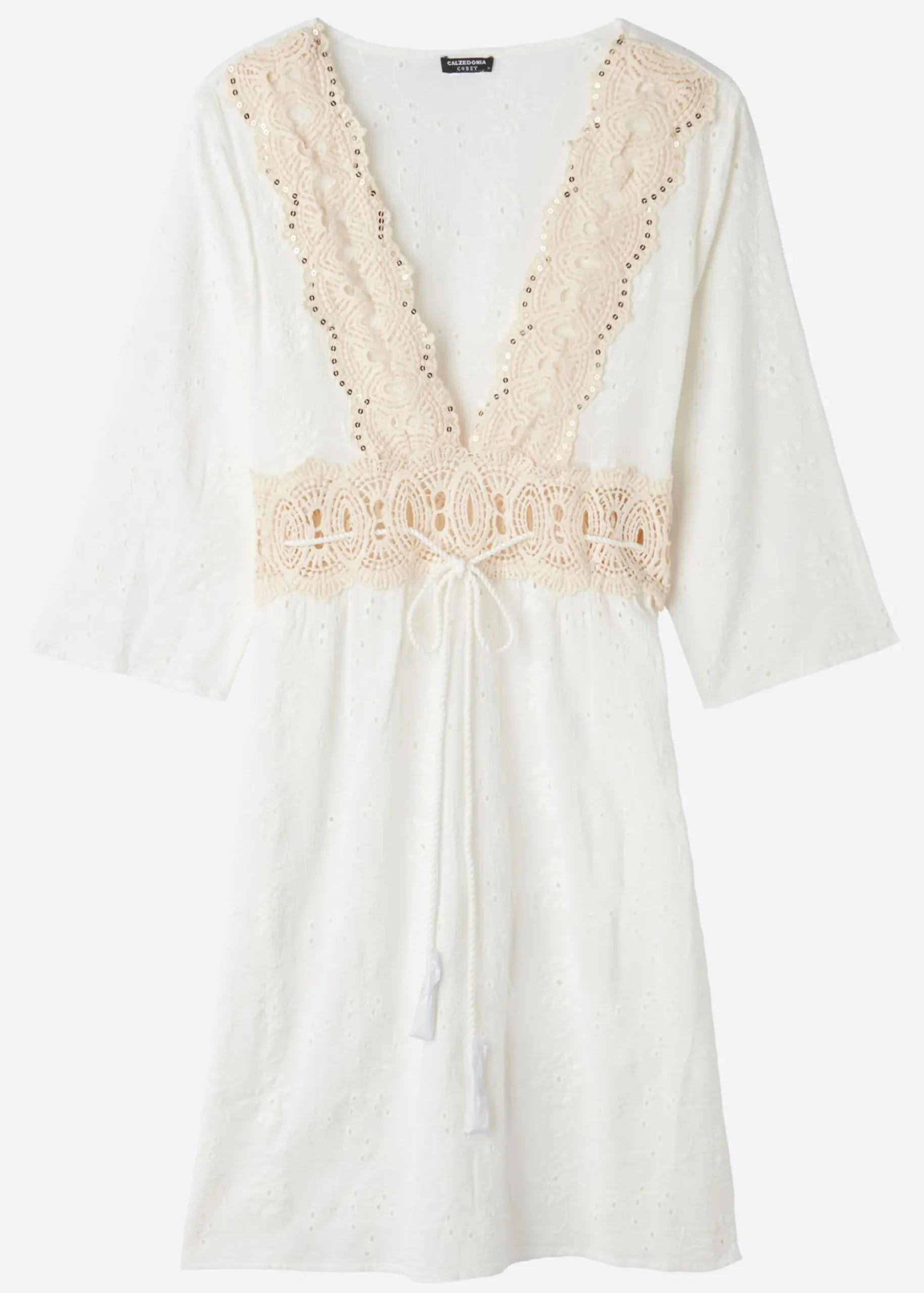 Beachwear^Calzedonia Broderie Anglaise Sequin Dress 01 - White