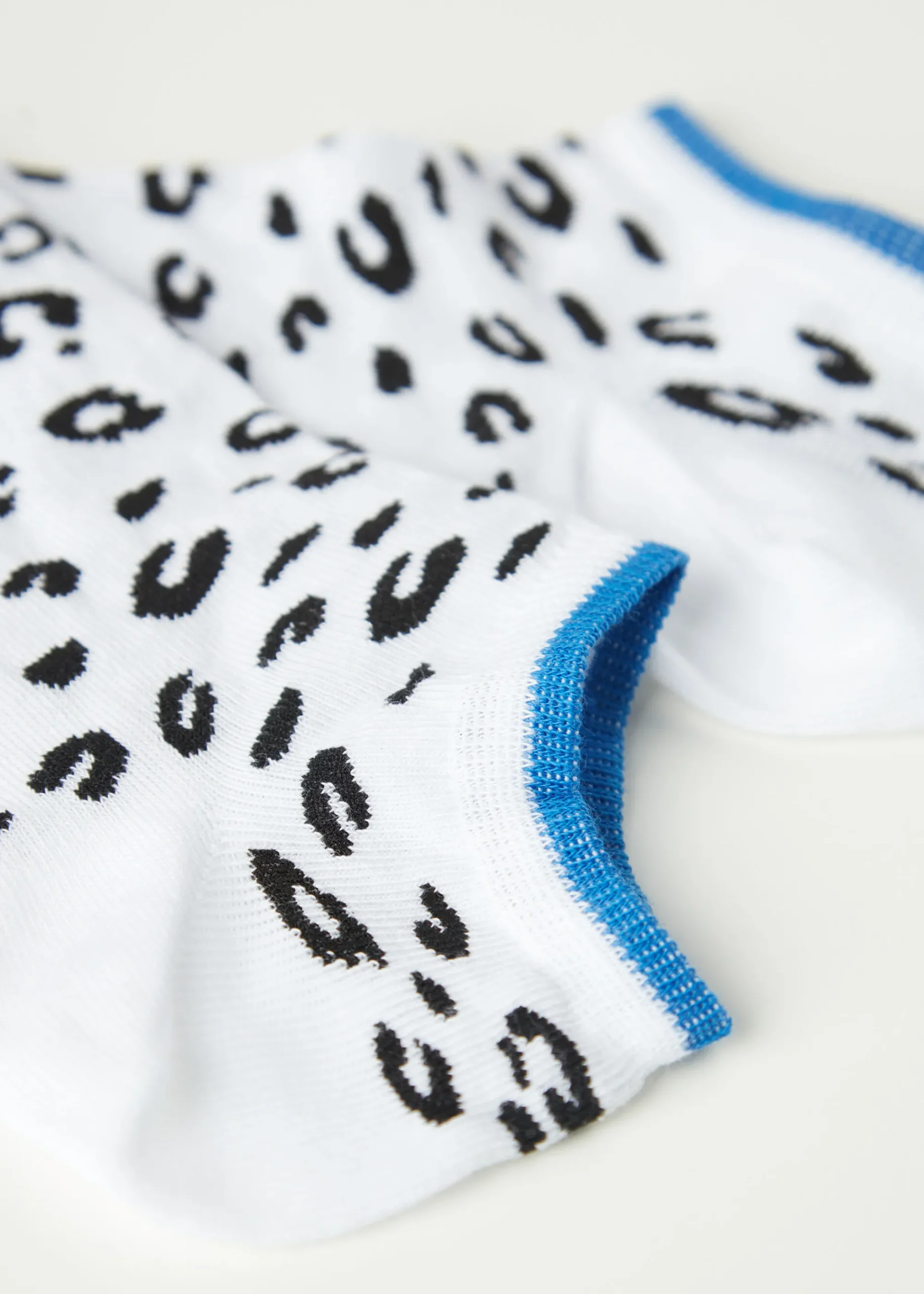 No-Show^Calzedonia Check Print No-Show Socks 9703 - White Animal