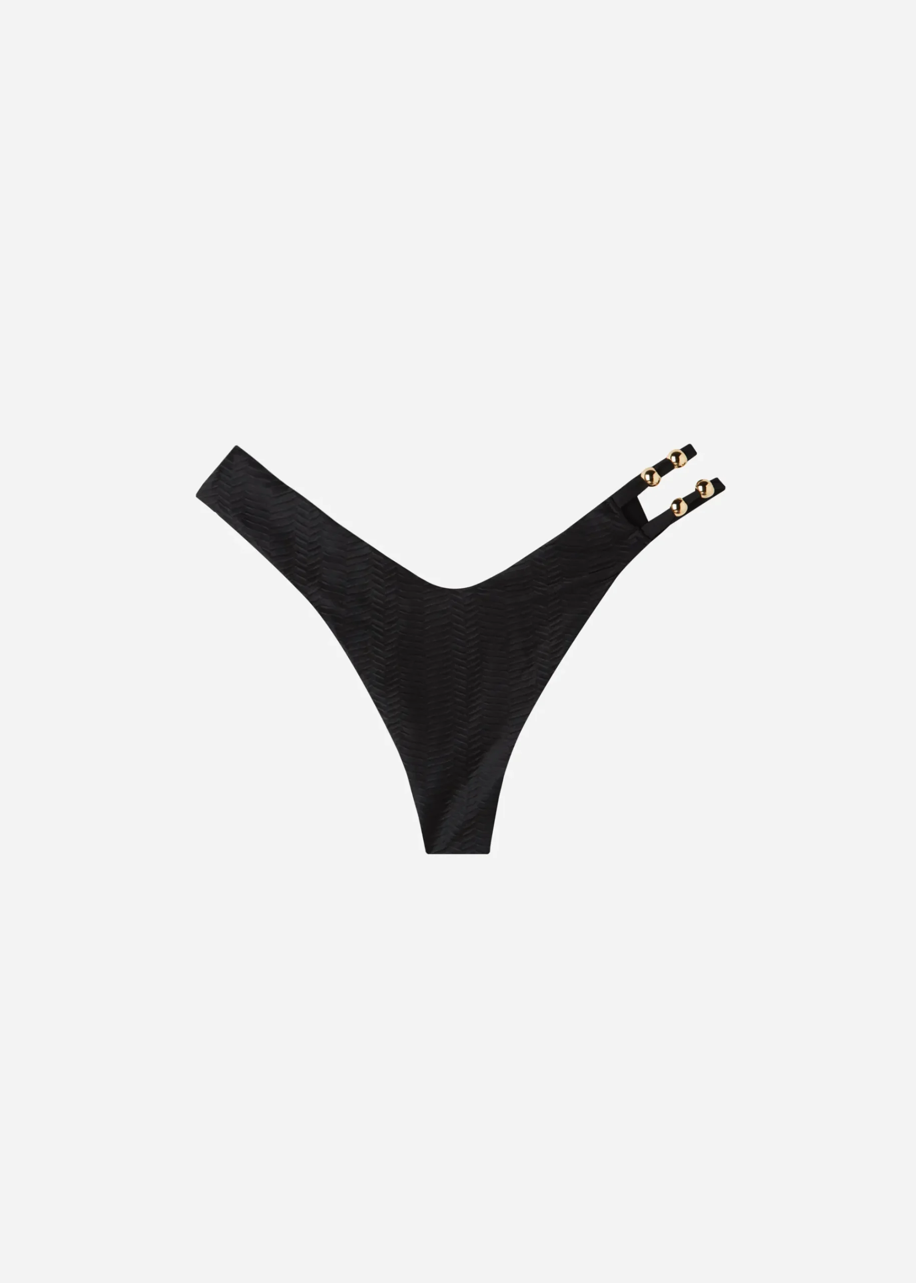 Bikini^Calzedonia Chevron High-Leg Brazilian Bikini Bottoms Casablanca 627C - Black 3D