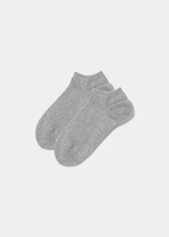Short Socks^Calzedonia Children's Light Cotton Ankle Socks 408 - Grey Fleece