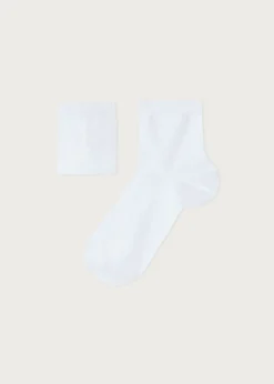 Short Socks^Calzedonia Children's Short Cotton Socks With Fresh Feet Breathable Material 001 - White