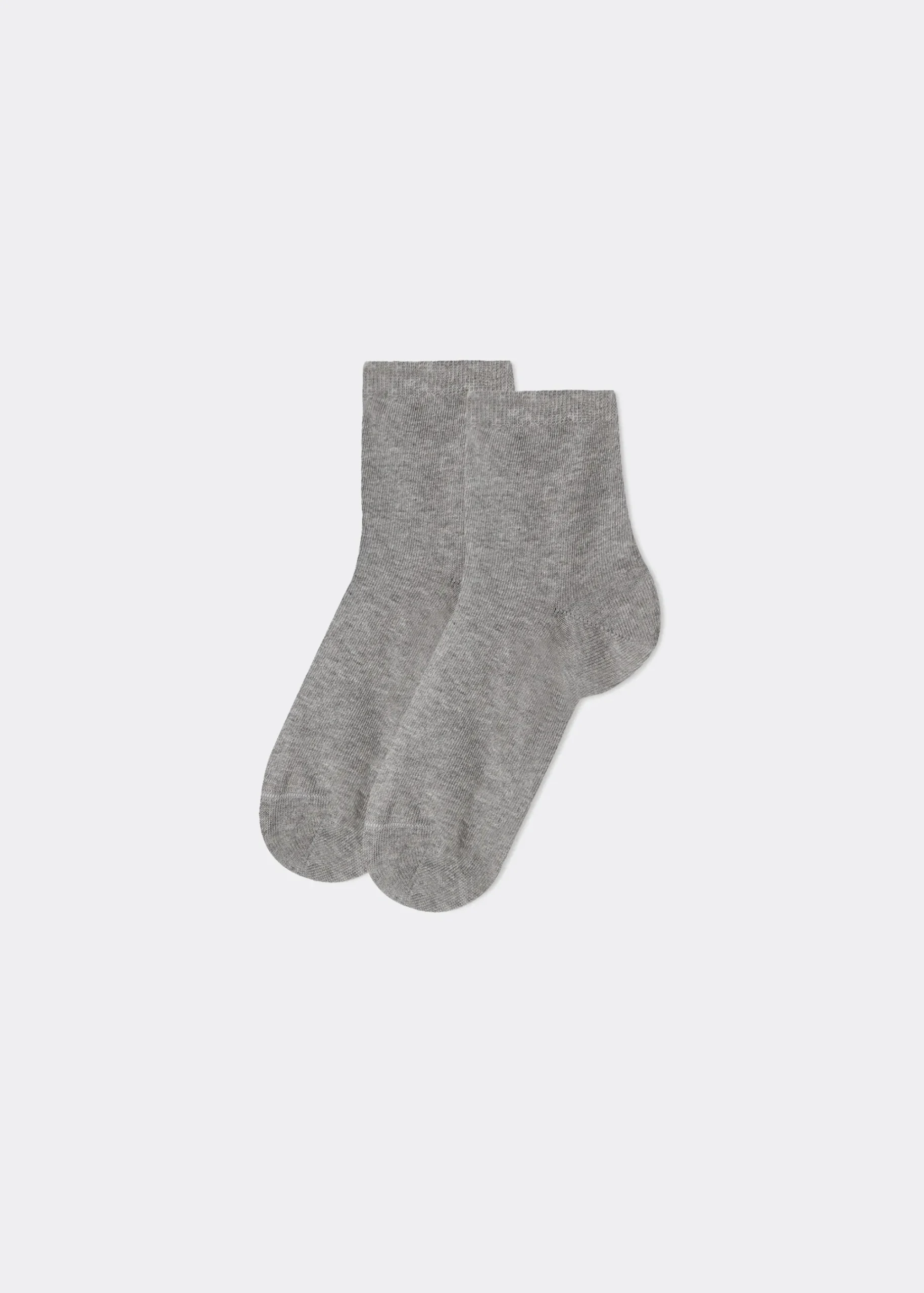 Short Socks^Calzedonia Children's Short Cotton Socks With Fresh Feet Breathable Material 031 - Grey Blend