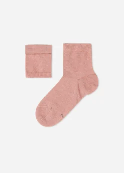 Socks^Calzedonia Children's Short Cotton Socks With Fresh Feet Breathable Material 9600 - Pink Melange