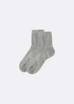 Short Socks^Calzedonia Children's Short Light Cotton Socks 408 - Grey Fleece