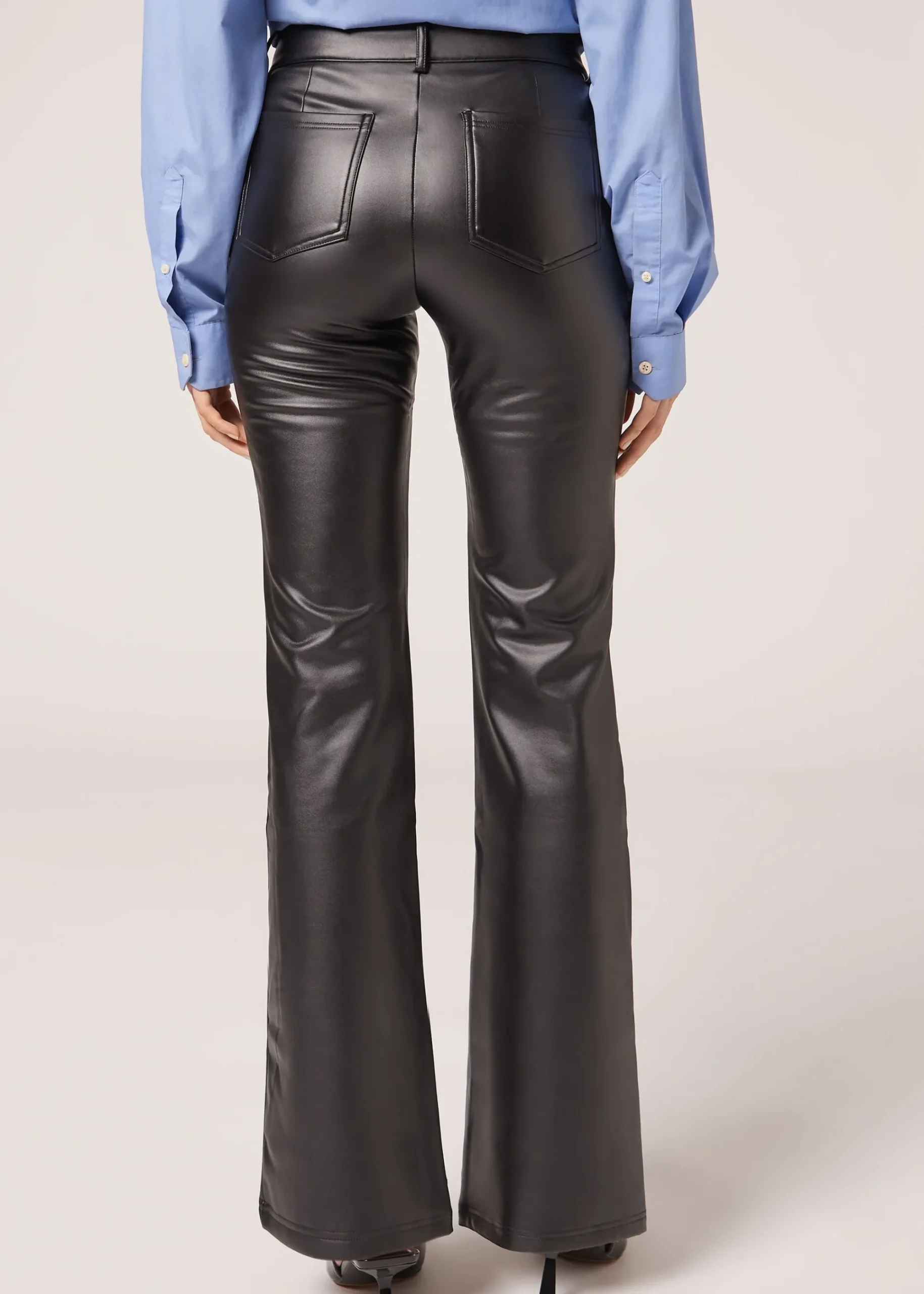 Trousers^Calzedonia Coated Thermal Flare Leggings 019 - Black